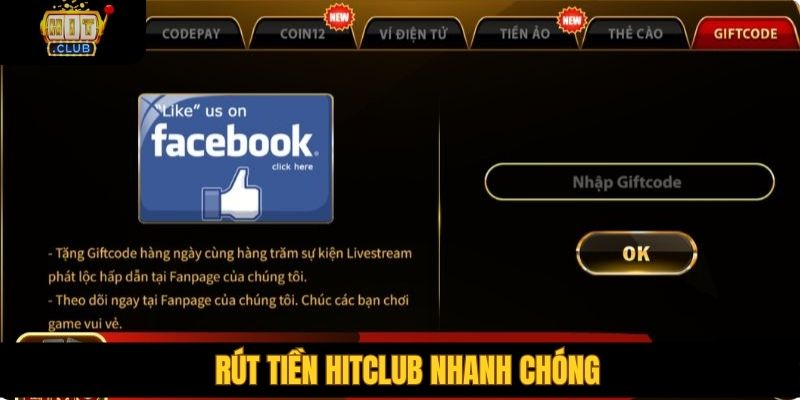 Rút tiền Hitclub nhanh chóng